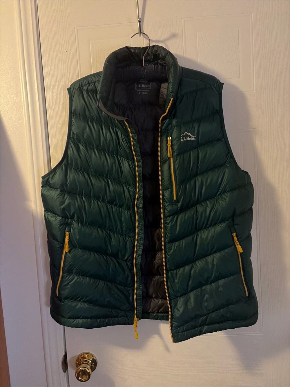 L.L. Bean Downtek Goose Down Vest Full Zip Up in Teal Men's Size L